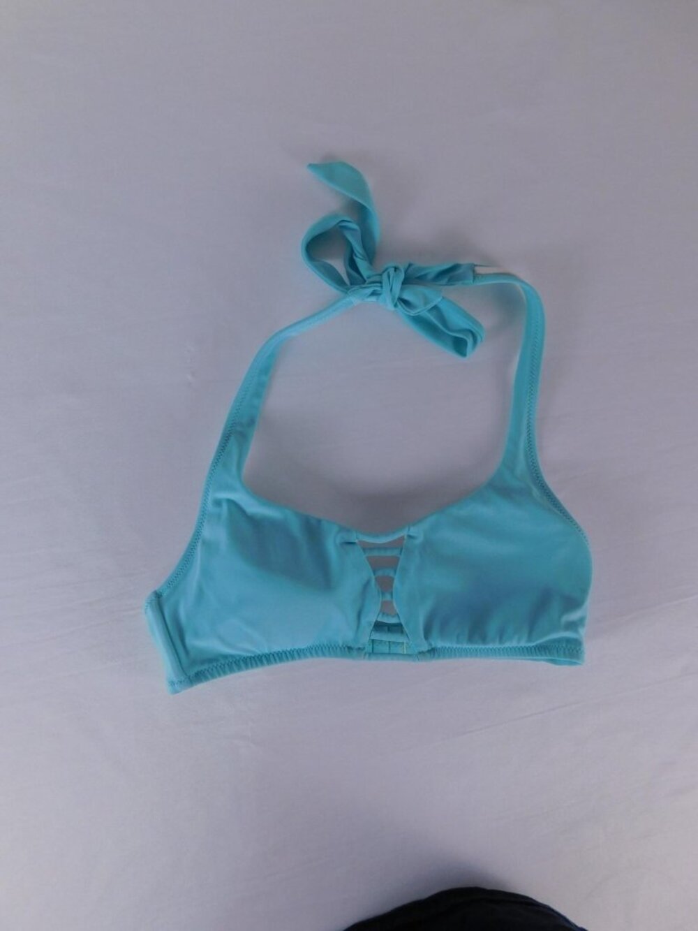 Bikini Top Womens Size XS Blue Bralette Halter Strappy Lined Stretch